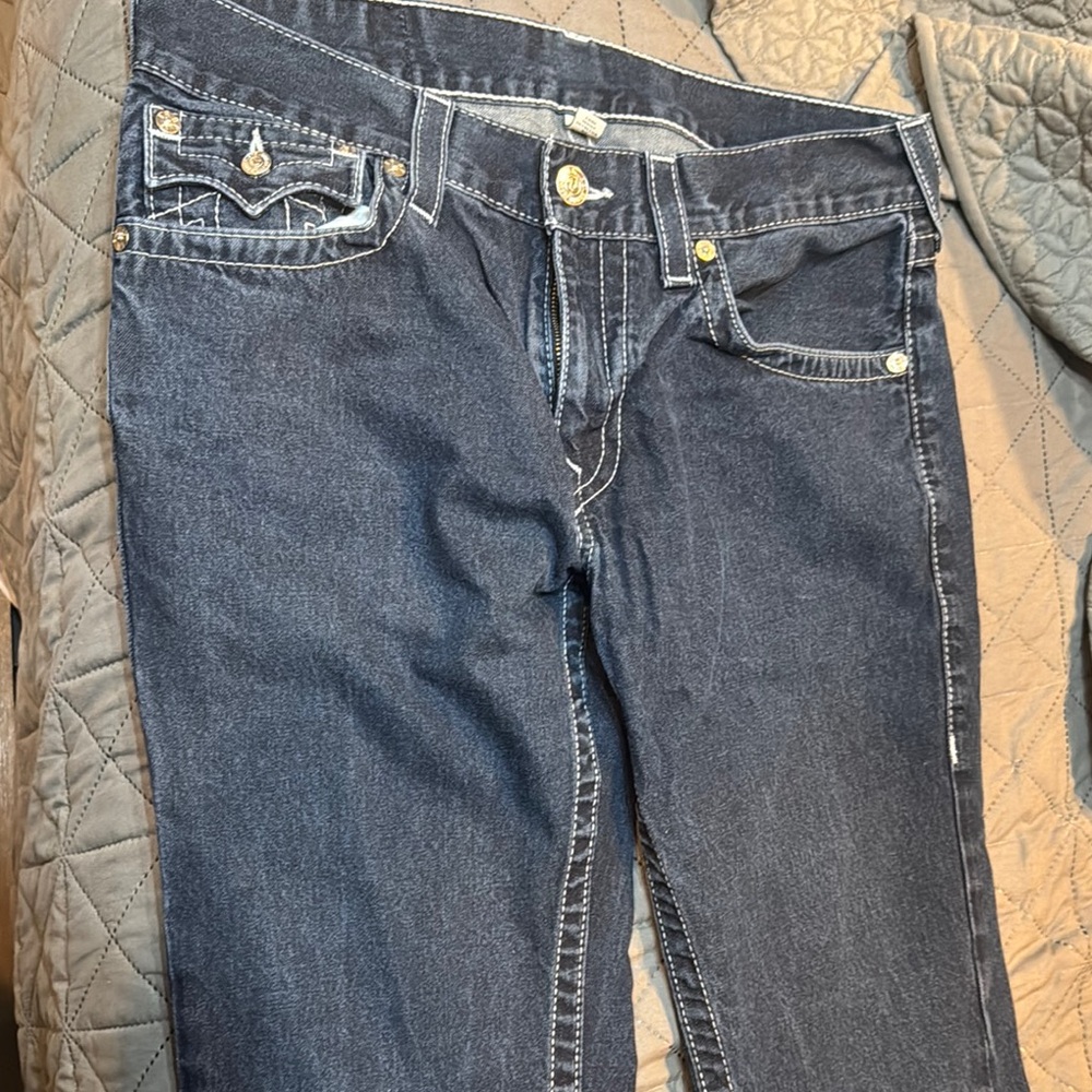 True Religion Blue Straight Leg Jeans